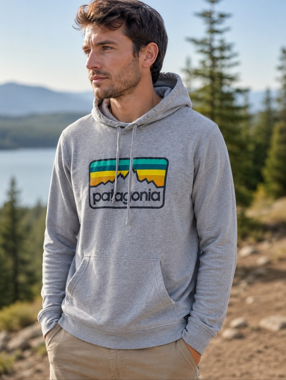Patagonia Uprisal Hoodie Mens M Gray Organic Cotton Outdoor Minimalist Logo